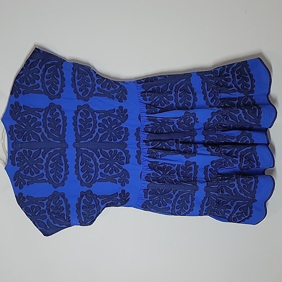 ZARA royal blue embroidered tiered mini dress - Picture 4 of 7